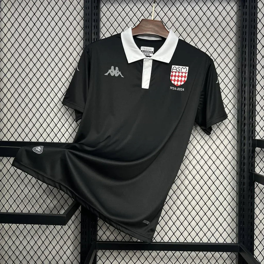 Maillot Maillot AS Monaco foot noir 2024 2025 face avant
