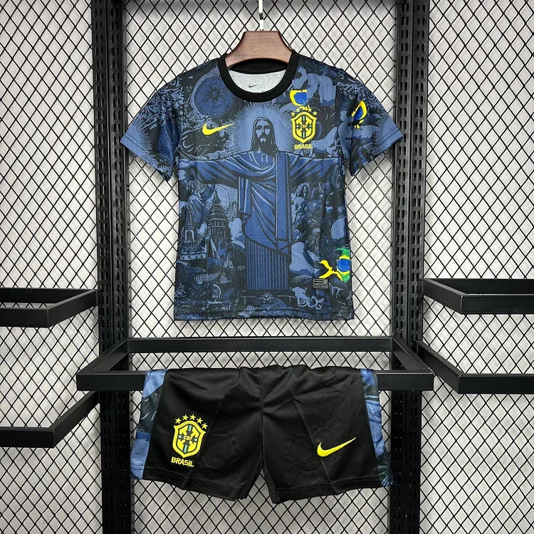Maillot Kits enfant Brésil x Jesus Christ Domicile Junior Enfant 2024-2025 face avant