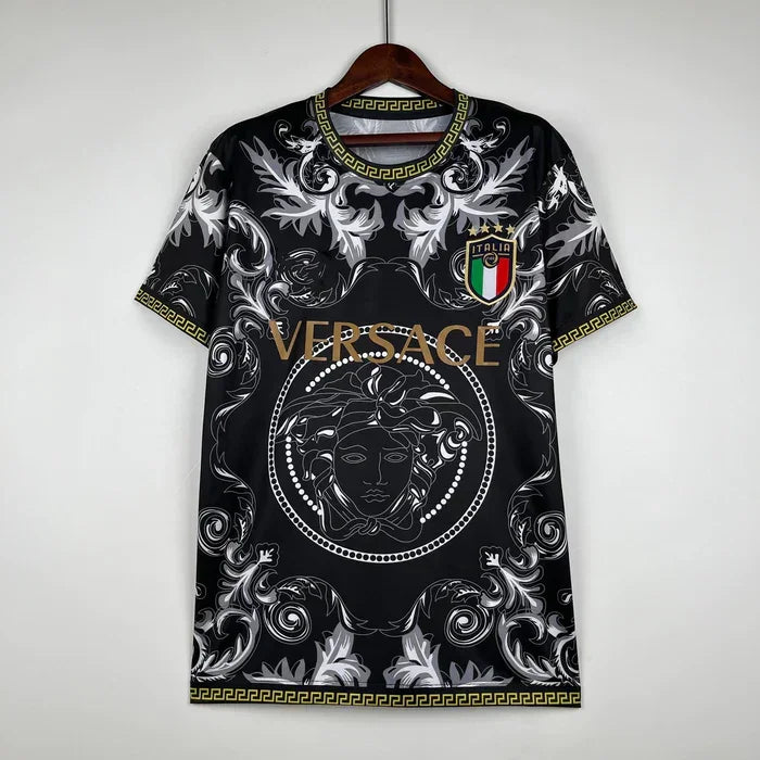 Maillot Maillot Italie saison 2023-2024 collab Versace noir face avant
