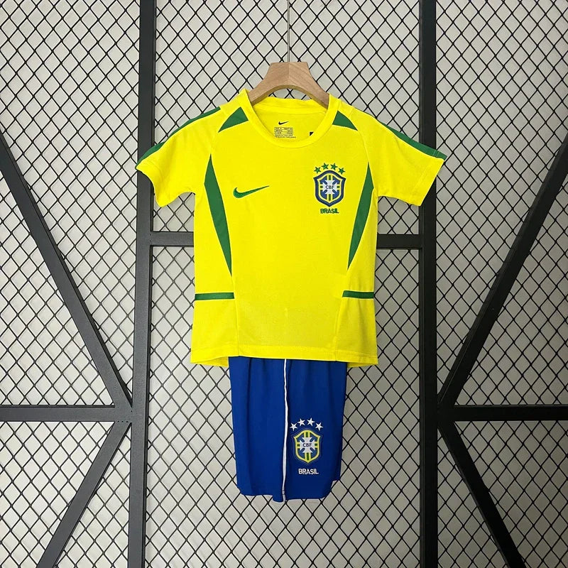 Maillot Kit Enfant Brésil Rétro 2002 face avant