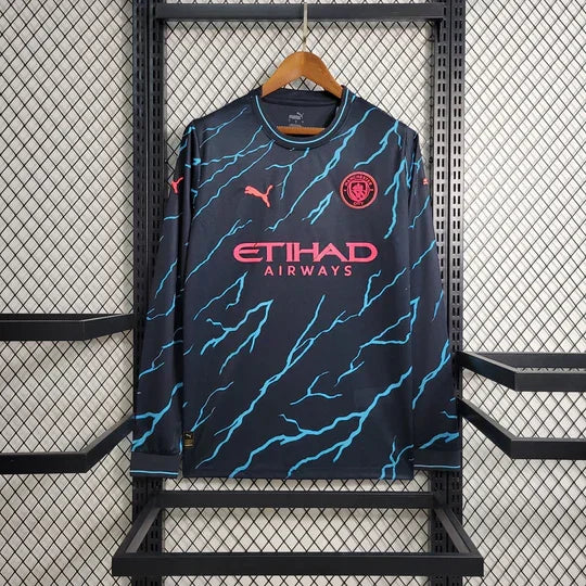 Maillot Maillot Manchester City extérieur 2023 2024 manches longues face avant