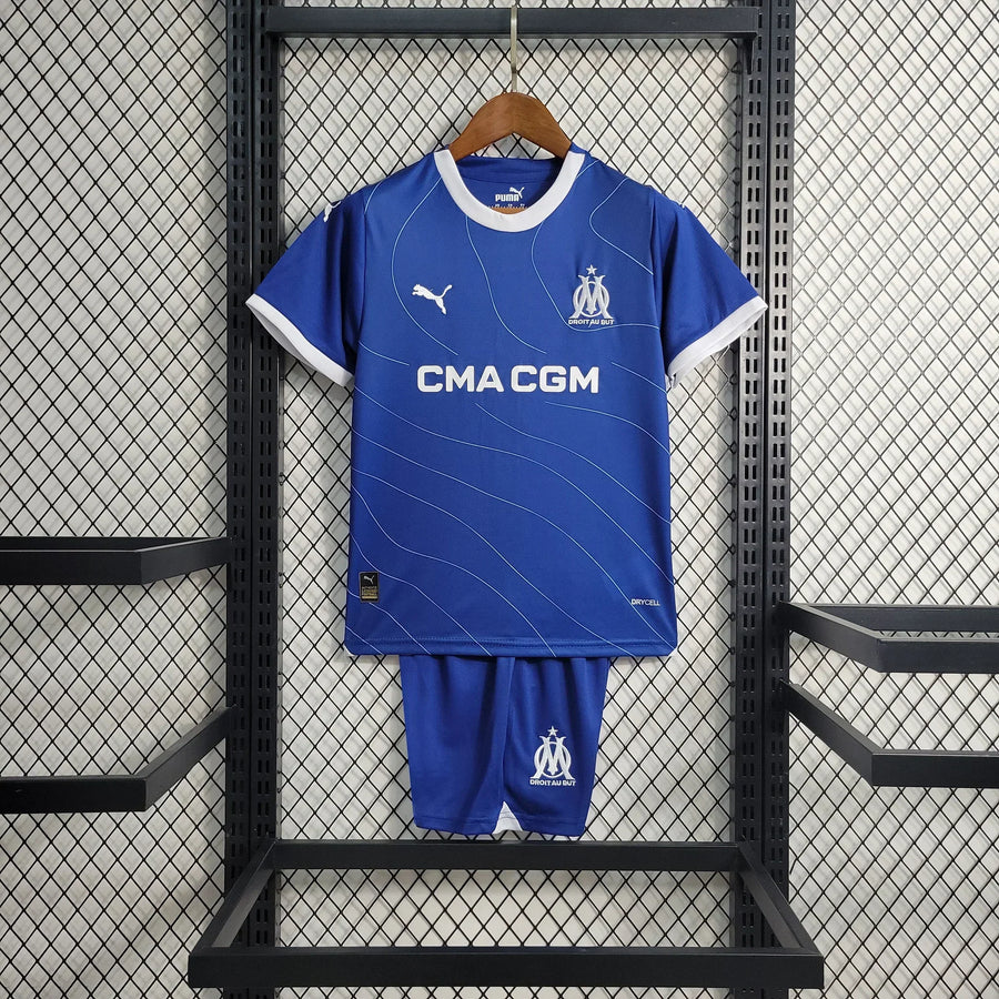 Maillot Kit Enfant Olympique de Marseille Extérieur 2023 2024 face avant
